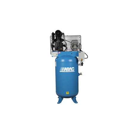Abac 7.5 HP 230 Volt Single Phase Two Stage 80 Gallon Vertical Air Compressor AB7-2180V